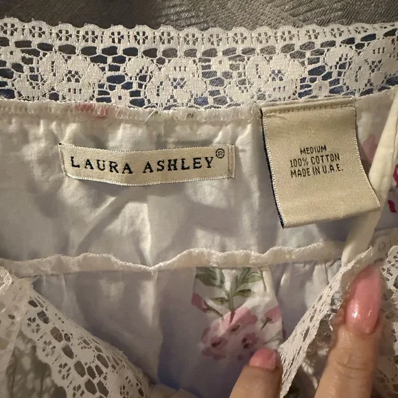 Laura Ashley White and Pink Floral Nightgown - Picture 2 of 3